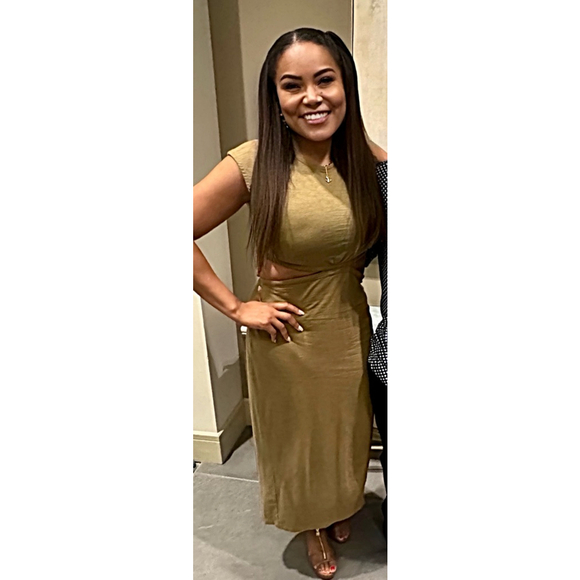 Women's Yam & Sea Dress Size M Khaki Cutout Maxi - Picture 1 of 6